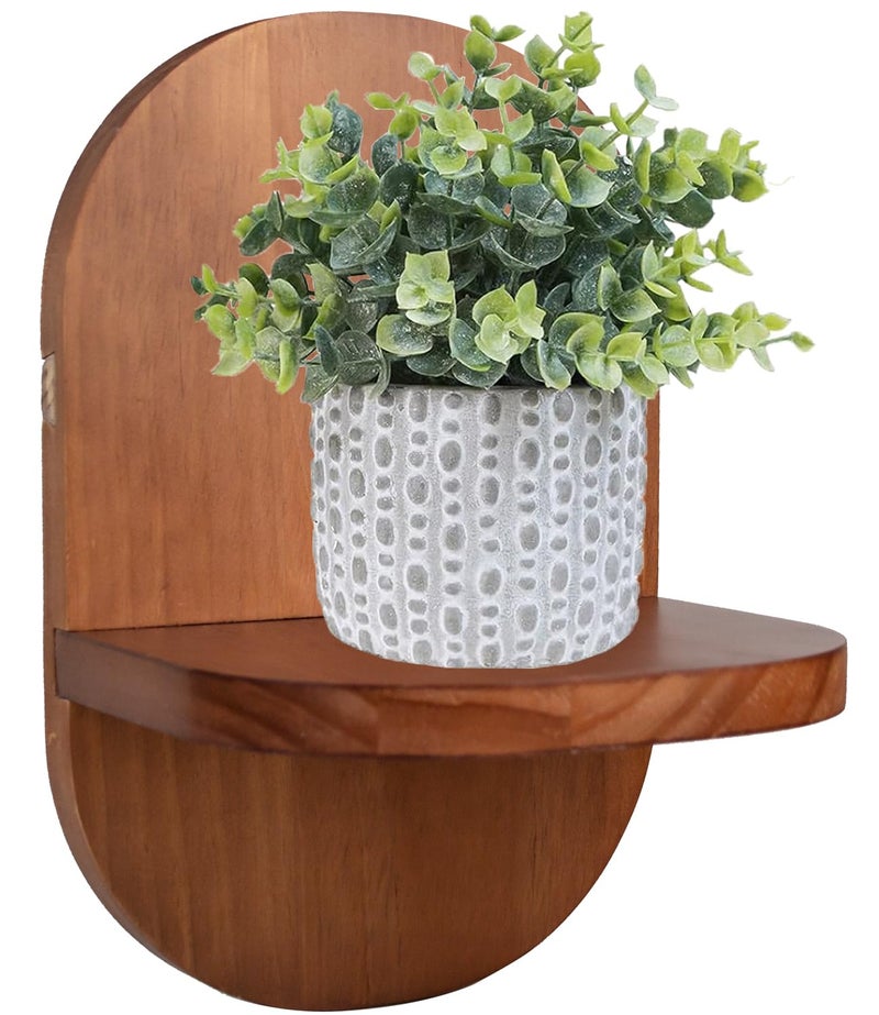 ARTORA Wall Mounted Plant Holder, Wooden Flower Pot Wall Hanging Shelf Stand Black Indoor Outdoor Decorative Floating Shelves Planter Hanger Racks for Wall Bedroom Living Room Porch Balcony Decor - Image 1