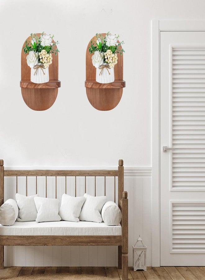 ARTORA Wall Mounted Plant Holder, Wooden Flower Pot Wall Hanging Shelf Stand Black Indoor Outdoor Decorative Floating Shelves Planter Hanger Racks for Wall Bedroom Living Room Porch Balcony Decor - Image 2