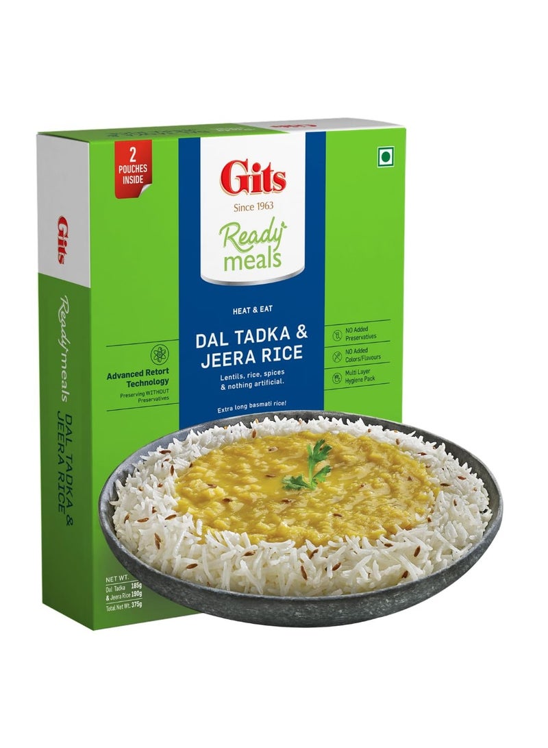Gits Jeera Rice and Dal Tadka Ready to Eat Combo Meal, 375g - Image 1