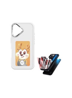 E Ink Phone Case for iPhone 16 Case, Smart Ink Screen Phone Case, NFC Ink Screen Phone Case Supports Custom Picture Photo DIY Display Imaging (White,for iPhone 16)