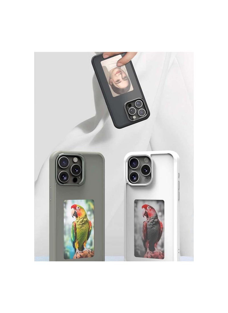 silvercnc - E Ink Phone Case for iPhone 16 Case, Smart Ink Screen Phone Case, NFC Ink Screen Phone Case Supports Custom Picture Photo DIY Display Imaging (White,for iPhone 16) - Image 1