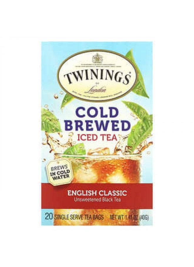 Twinings Twinings, Cold Brewed Iced Tea, English Classic, 20 Single Serve Tea Bags, 1.41 oz (40 g)  - Image 2