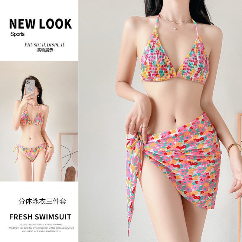 Dopamine Pure Desire Bikini Three-Piece Swimsuit Women''s Summer Seaside Wear Holiday Style Sweet Sexy Split Swimsuit - Image 3