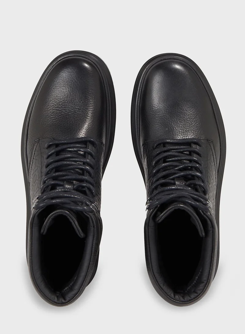 CALVIN KLEIN Monogram Combat Boots