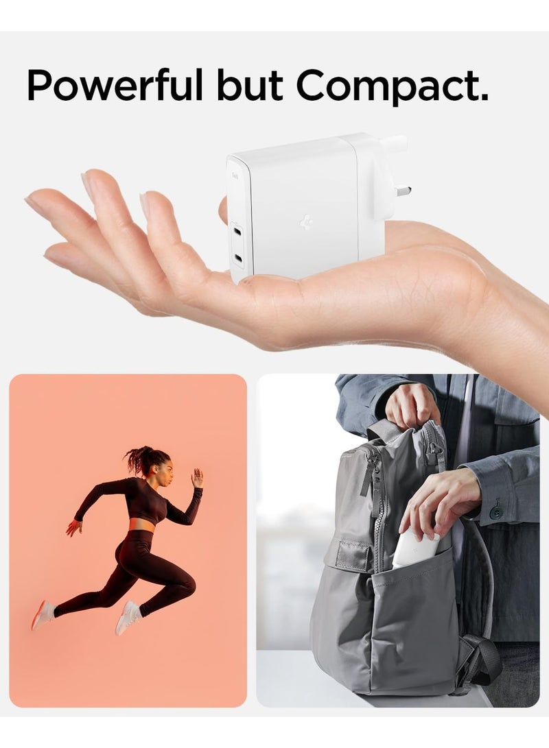 Spigen شاحن حائط ArcStation Pro GaN 140W مزدوج منفذ USB-C مع قابس محول توزيع الطاقة الذكي لهاتف iPhone 17 16 15 14 13 12 Pro Max Mini Macbook Air iPad Pro Pixel 10 Samsung Galaxy S25 Ultra Plus - أبيض - Image 5