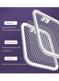 OASIS DESERT Retractable Folding Electric Mosquito Swatter Home Mosquito Swatter Rechargeable Mosquito Swatter Automatic Mosquito Swatter Nightlight  - Image 3