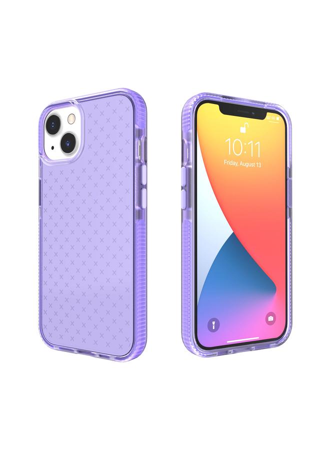 Zaboon Case For iPhone 13 Grid Pattern Shockproof Transparent TPU Phone Case - Image 1