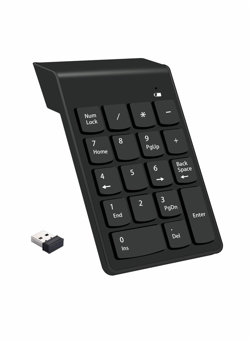 Excefore - Wireless Silent Number Pad Portable Numeric Keypad Keyboard with Mini USB Receiver for Laptop Notebook, Desktop PC Computer, Compatible with Windows, 10 Million Keystrokes Life，10M Use Distance - Image 1