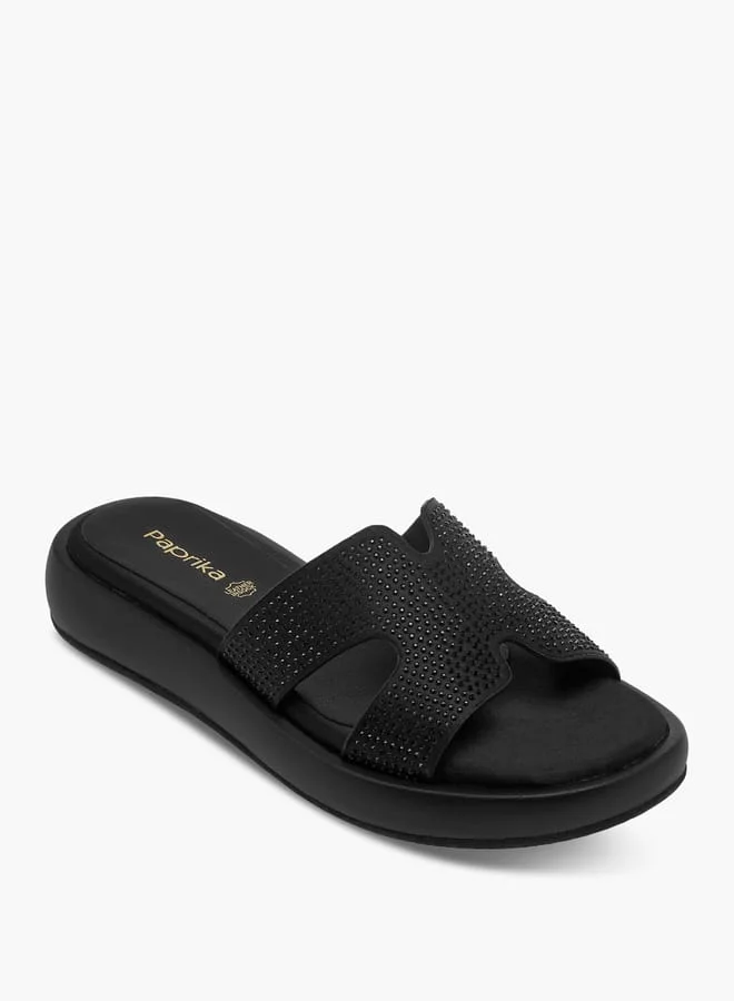 بابريكا صنادل نسائية مزينة سهلة الارتداء