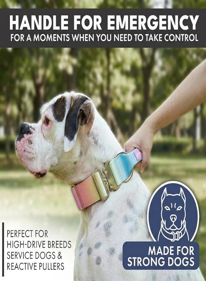 Spark Paws Tactical Dog Collar with Handle - Premium Quality Collar, Robust and Durable Design for Large, Strong Breeds - Pitbulls, Labradors, GSD - Pastel Icing - L - Image 3