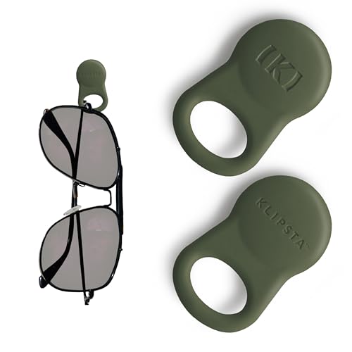 KLIPSTA SPEX Glasses Clips (Olive Green 2-pack) - Magnetic Glasses Holder for Clothes. Eyewear Strap Alternative, ID Badge Holder. - Image 1