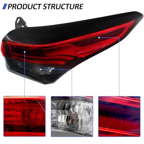 LEAVAN Outer Tail Light Assembly Fit for 2020 2021 2022 Toyota Highlander, LED Rear Left Lamp Brake Taillight Driver Side 815600E230 TO2804156 - Image 2