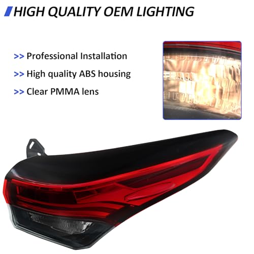 LEAVAN Outer Tail Light Assembly Fit for 2020 2021 2022 Toyota Highlander, LED Rear Left Lamp Brake Taillight Driver Side 815600E230 TO2804156 - Image 5