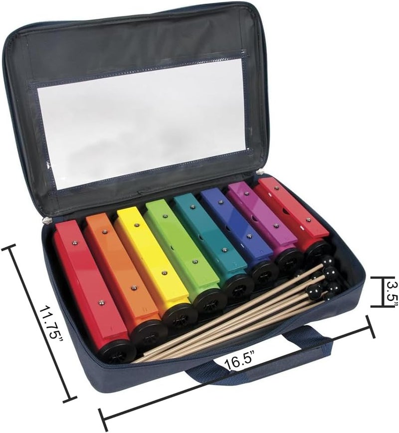 Basic Beat BBRCB8 Diatonic Resonator Chime Bars - Tube-Shaped with Zippered Case, Color-Matched with Boomwhackers & Joia Tubes for Easy Classroom Integration - Image 2