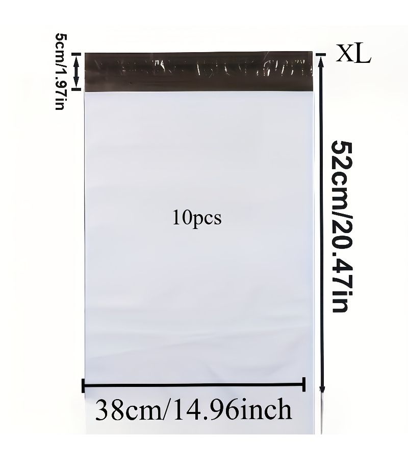 30 كيس بريد أبيض عالي القوة ذاتي الغلق، مقاسات من الحافة B، الأحجام M و L و XL و S. - Image 5