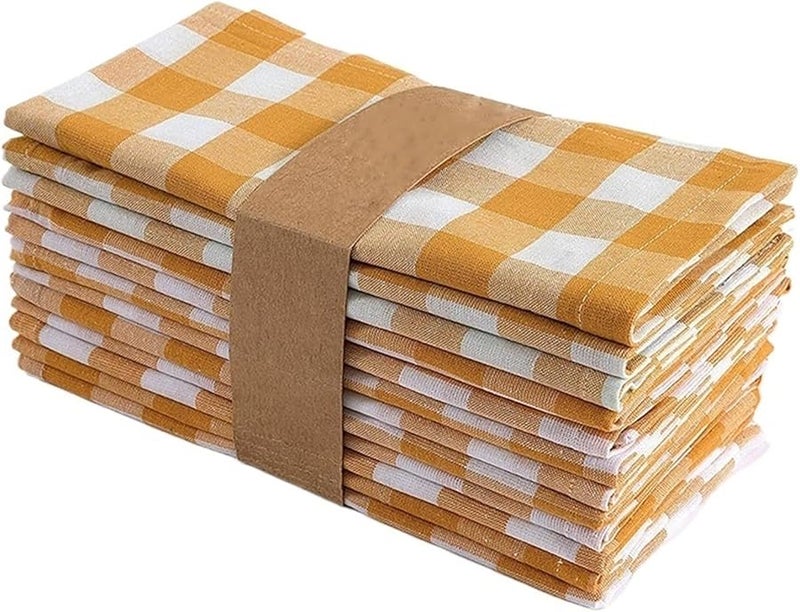 Linen Napkins 12pcs 40x40cm Durable Polyester Thickened Reusable Kitchen Dining Holiday Decorations Color A1 - Image 2