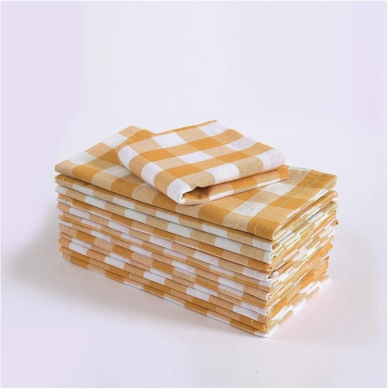 Linen Napkins 12pcs 40x40cm Durable Polyester Thickened Reusable Kitchen Dining Holiday Decorations Color A1 - Image 4