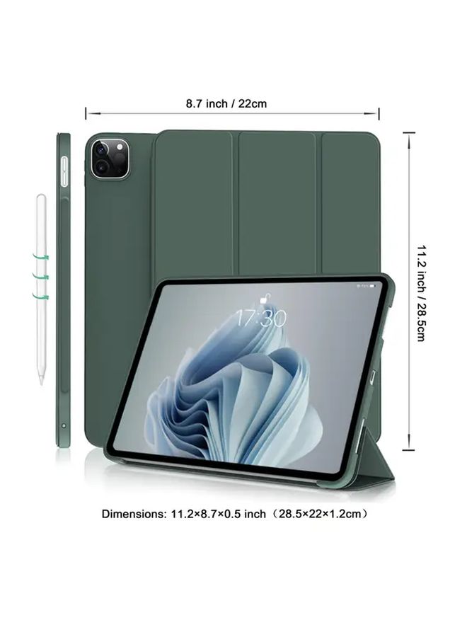 Deep Green iPad Pro 12.9 Case 2018 2020 2021 2022 Pencil Holder Folding Stand Auto Wake Sleep - Image 2