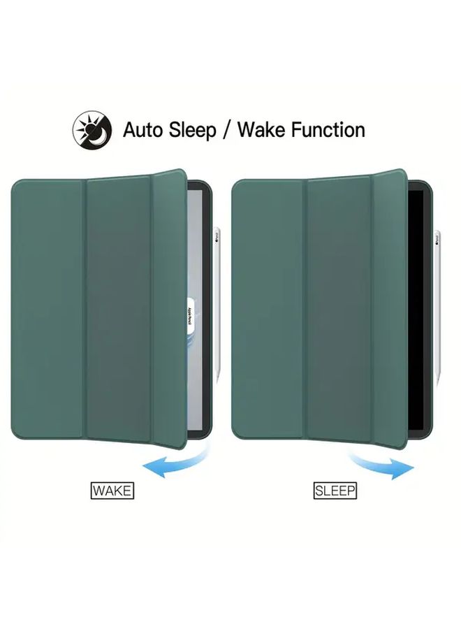 Deep Green iPad Pro 12.9 Case 2018 2020 2021 2022 Pencil Holder Folding Stand Auto Wake Sleep - Image 4