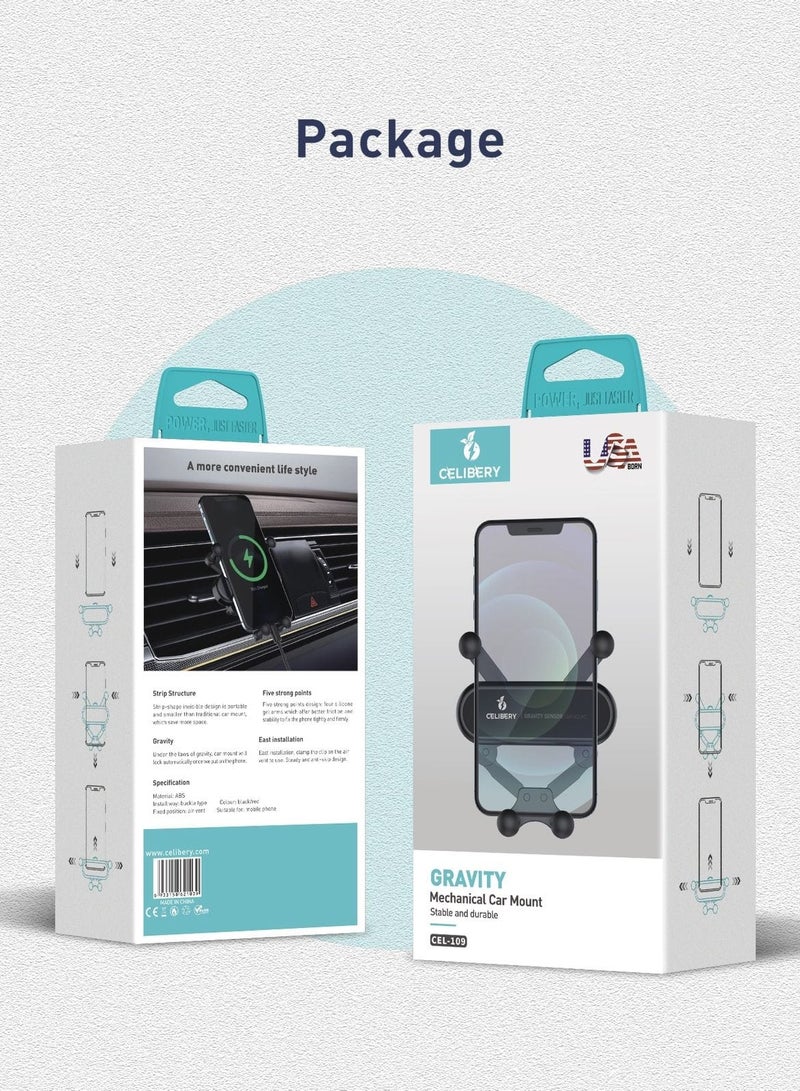 Mobile Holder For Car Car Phone Holder For Air Vent Car Mobile Holder With Auto Lock And Hook Shape Clip Not Block Air Vent Phone Holder Car Fit Big Phone iPhone 15 16 Series, Samsung S24 S23 - Image 4