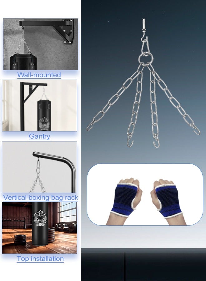 (Empty) 120CM Boxing Bag Punching Bag  Heavy-Duty PU Leather Hanging Bag with Chain for Kickboxing, Karate, Muay Thai for Adults - Image 4