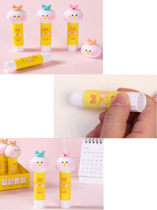 TEMSON Stapler Machine And Glue Stick Combo - Mini Size Stapler with 400 Staples Blister - 1 Pc + Cartoon Design Glue Stick - 1 Pc For Kids Stationary Items for Students(Pack Of 2;Assorted Colour) (B) - Image 2