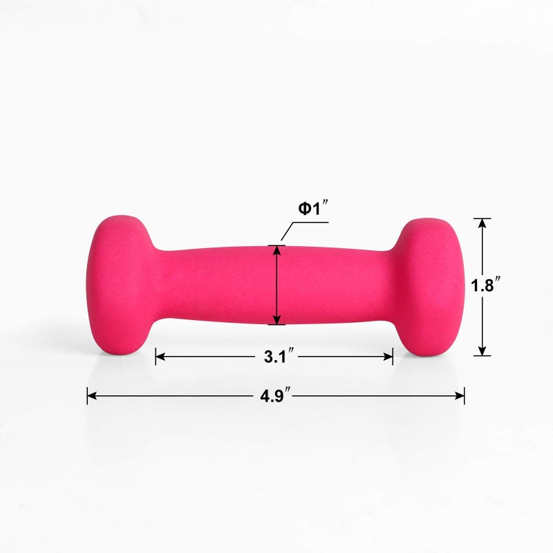 Lionscool Neoprene Coated Dumbbell Weights (Rose Pink 1Lb Pair) - Image 4