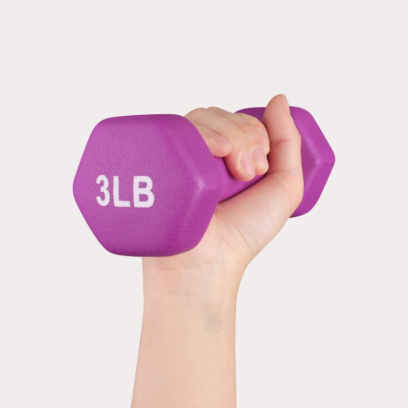 Lionscool Neoprene Coated Dumbbell Weights (Rose Pink 1Lb Pair) - Image 5