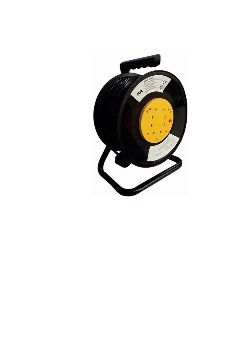 RR RR Cables ESMA Approved 13A 4 Sockets Cable Reel Extension Lead with Winding Handle, 3120W 250V Thermal Cut-Out Protection UK Extension Reel (50 Meter Cable)  - Image 3