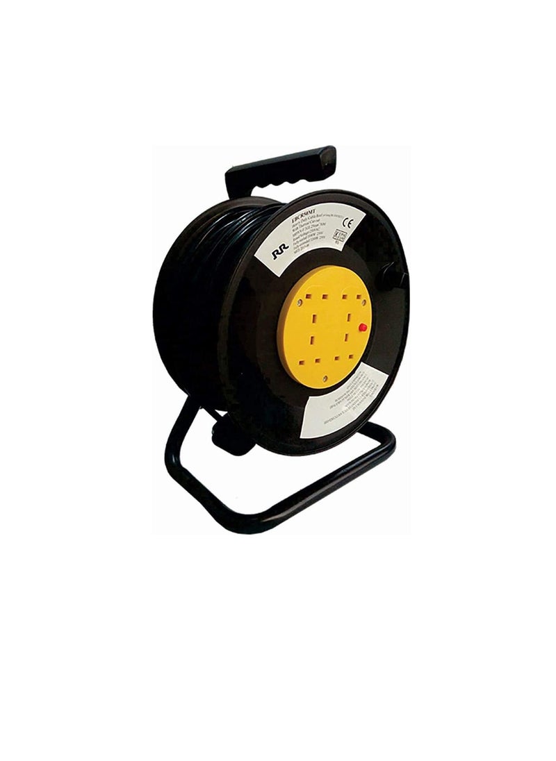 RR RR Cables ESMA Approved 13A 4 Sockets Cable Reel Extension Lead with Winding Handle, 3120W 250V Thermal Cut-Out Protection UK Extension Reel (50 Meter Cable)  - Image 2
