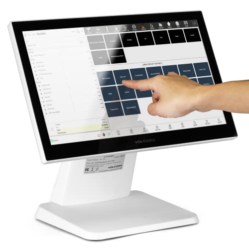 Volcora Retail and Restaurant POS Terminal Machine for Small Business, Point of Sale Cash Register with Windows 11 Professional, 15.6” Touch Screen, White, Hardware Only - Image 1