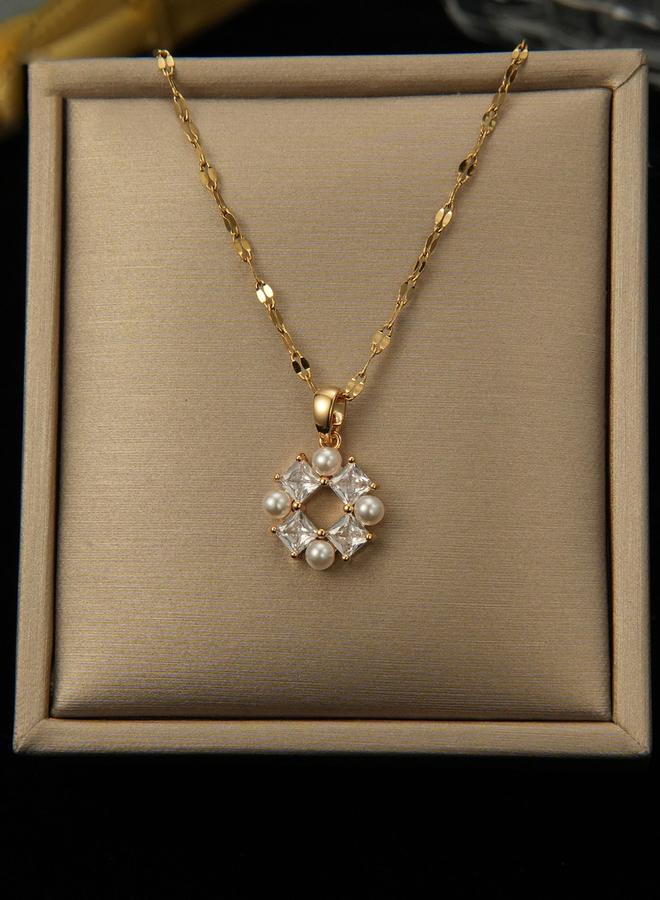 Take Two Embellished Faux Pearl Decor Necklace - Image 2