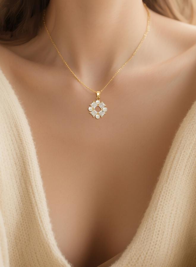 Take Two Embellished Faux Pearl Decor Necklace - Image 1