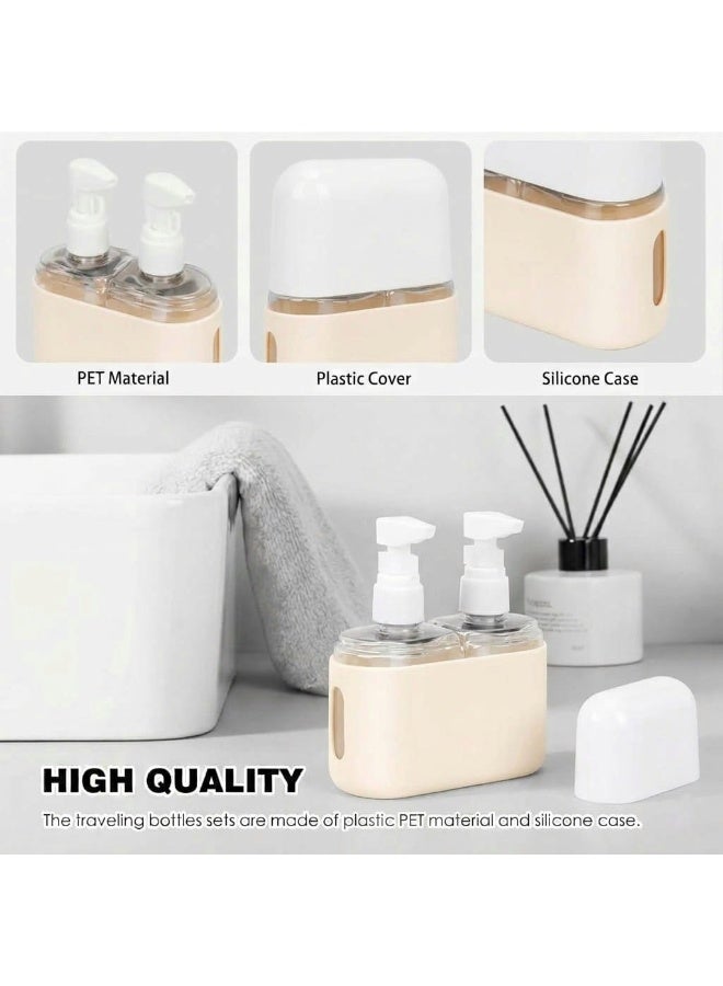 Travel Dispenser Bottle, 2-In-1 Leak Proof Containers For Toiletries with Labels and Storage Box - Image 3