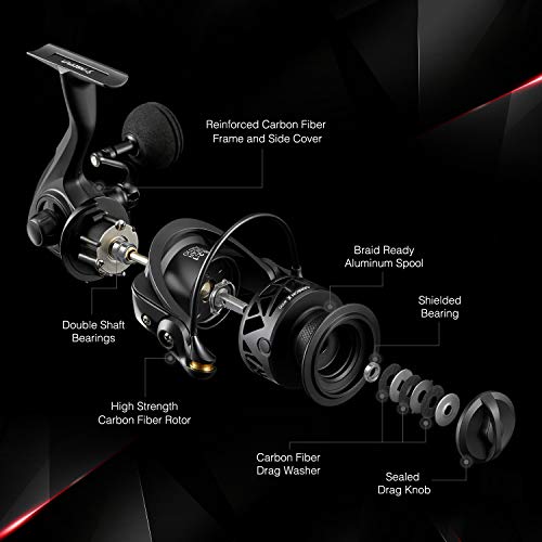 Piscifun Carbon X Spinning Fishing Reel, 6.2:1 High Speed, Carbon Fiber Frame & Rotor, 10+1 Shielded Bearings, Smooth Power for Freshwater & Saltwater, 4000 Series - Image 5