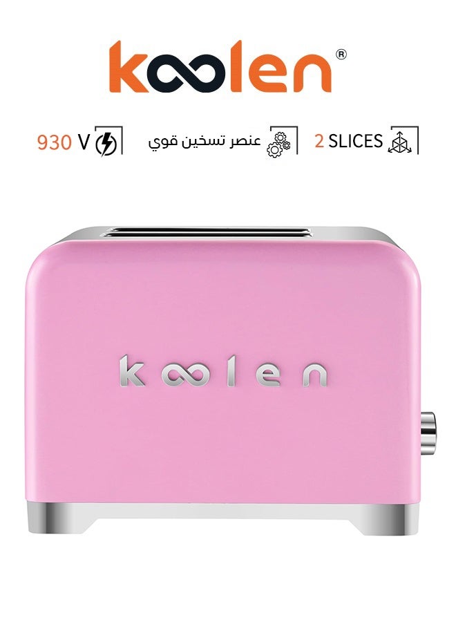 KOOLEN Double Toaster - Stainless Steel - 930 Watts - Pink - 800104014 2 Slices 930 W 800104014 pink - Image 1