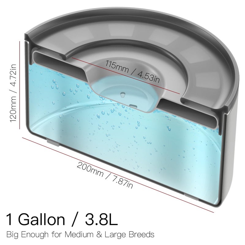 Techphardo 1Gallon Slobber Stopper Water Bowl for Dogs, US Patented Splash-Proof Paws Lid, 18/8 Stainless Steel, Anti-Slip Base, No Spill for Messy Large Medium Dogs, Ear Protection for Floppy-Eared Breeds - Image 4