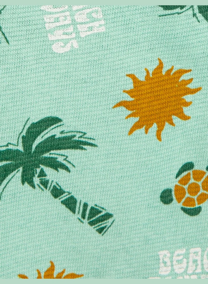 KOTON Shorts Drawstring Pockets Printed Cotton