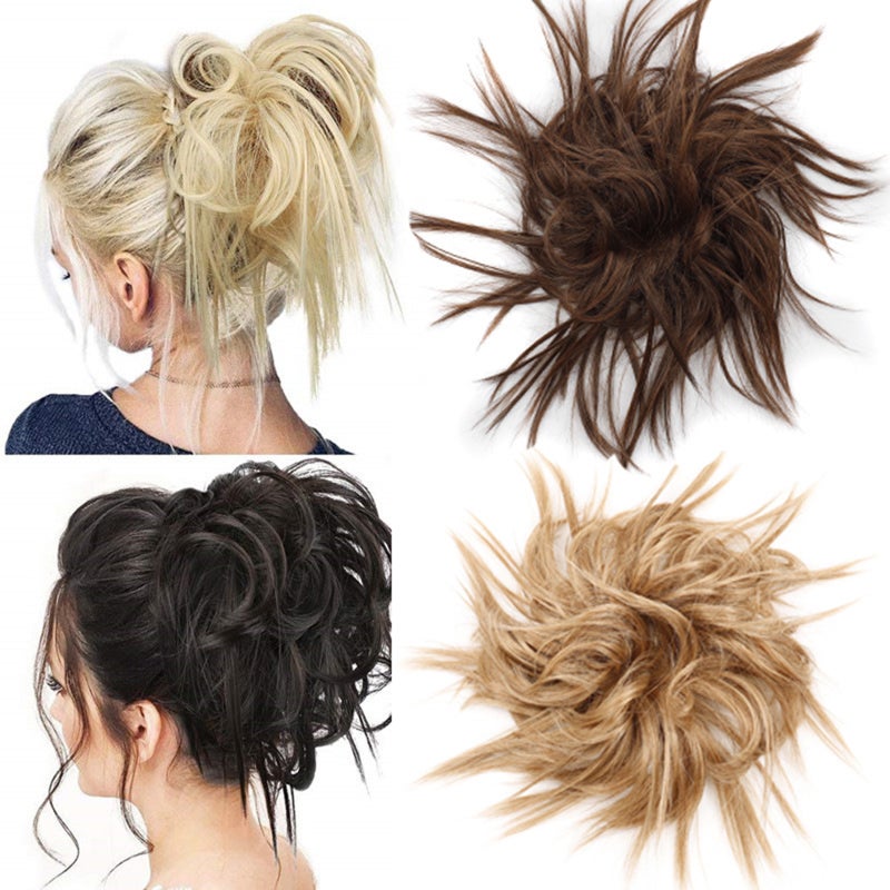 Women's Curly Hair Bun Wigs Messy Ponytail Hair Wrap Chicken Tail Hair Bands Fluffy Wig Hair Band Synthetic Hair Extension - Image 4