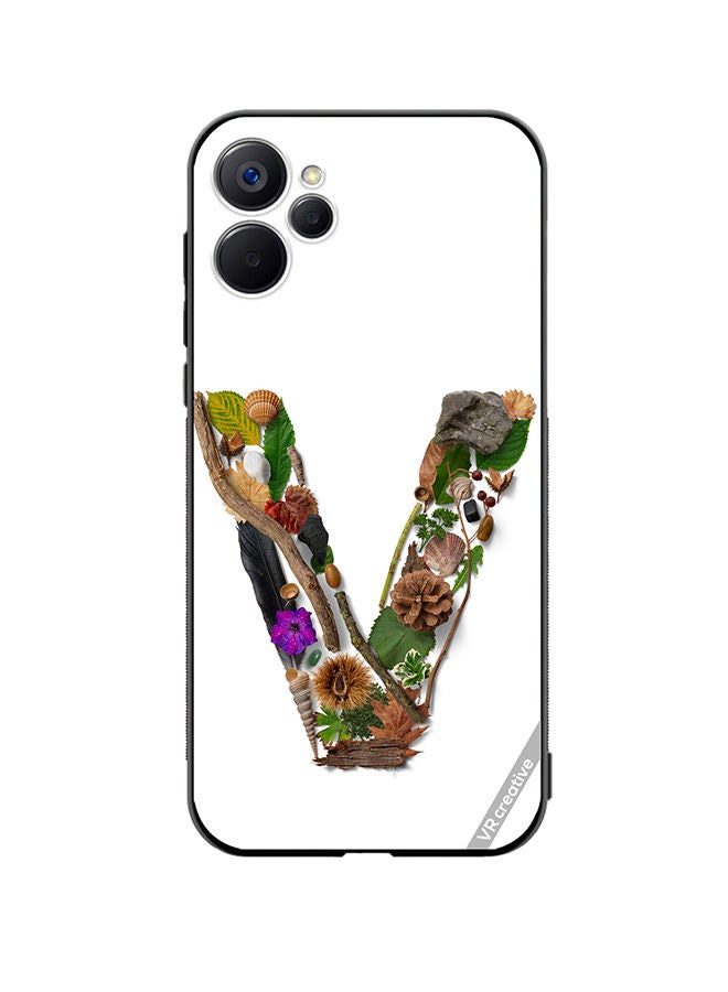 VR CREATIVE Protective Case Cover For Realme 9i 5G Alphabet V Design Multicolour - Image 1