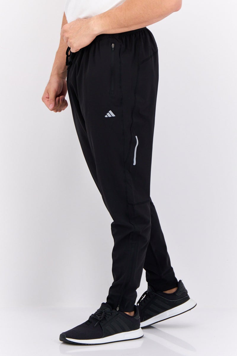 Adidas Men Regular Fit 3-Stripes Running Track Pants, Black - Image 2