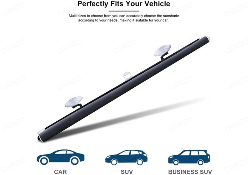 CARIZO Car Front Windshiled Roller Sun Shade, Retractable Sunshade, Locks Sun and Keeps Car Cool, Self-Retracting Design Compatible with Kia Carens (2022) - Image 5
