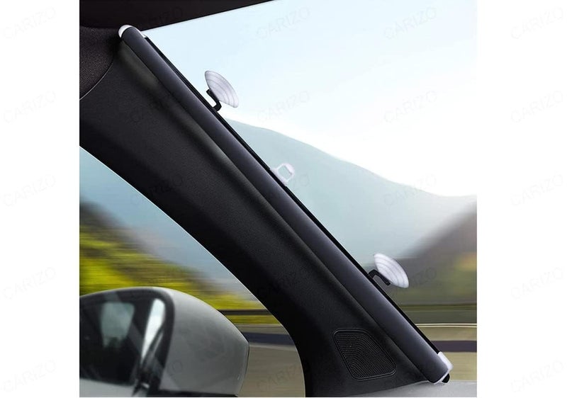 CARIZO Car Front Windshiled Roller Sun Shade, Retractable Sunshade, Locks Sun and Keeps Car Cool, Self-Retracting Design Compatible with Kia Carens (2022) - Image 3