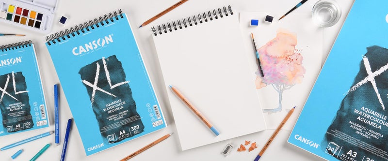 CANSON XL Watercolour 300gsm A5 Paper, Cold Pressed, Spiral Pad Short Side, 30 White Sheets, Ideal for Professional Artists - Image 5