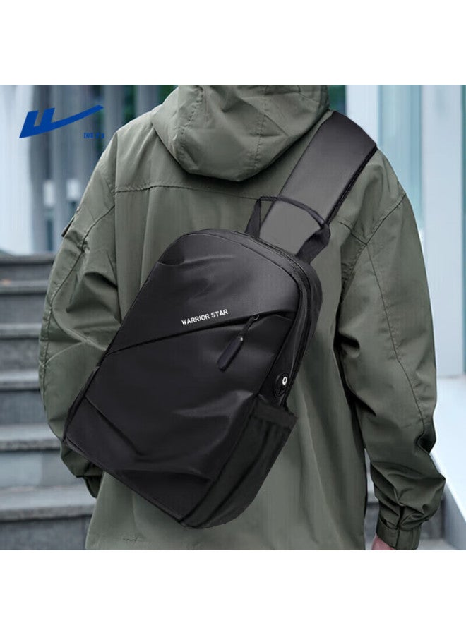 Pull Back حقيبة صدر Warrior للرجال متعددة الاستخدامات، حقيبة صدر كبيرة السعة عصرية للتنقل والسفر، مناسبة للعمل والرحلات التجارية، حقيبة هاتف مقاومة للماء - Image 1