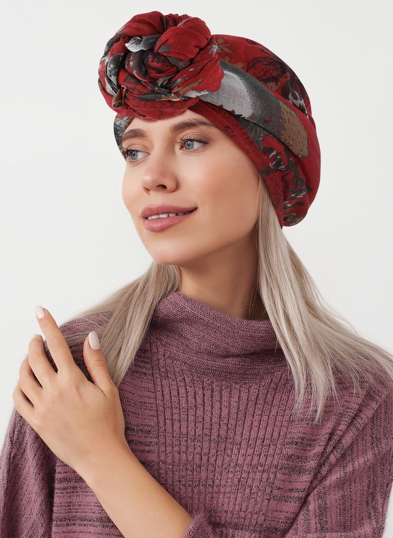 GERINLY Feminine Scarfs with Flower Pattern, Garden Style Shawls Wrap, Floral Print Hijab - Image 4