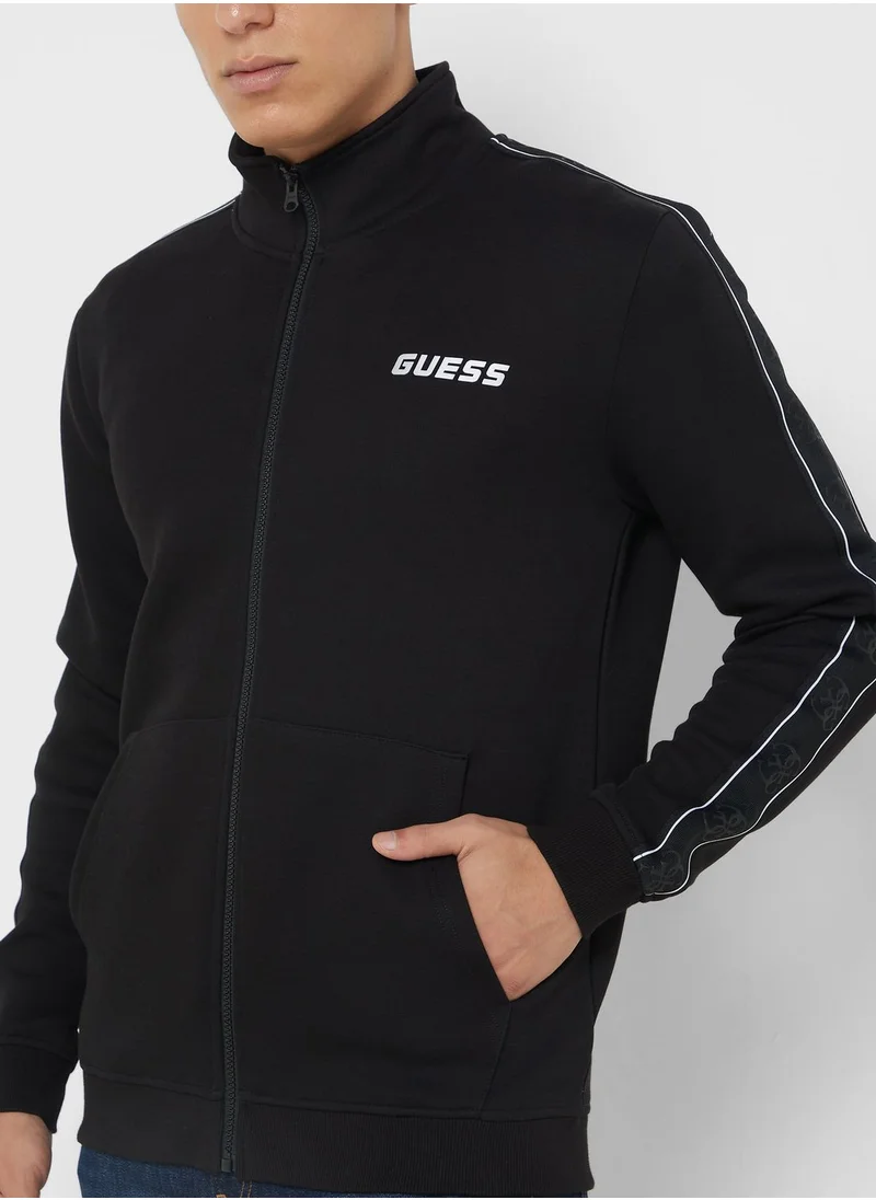 GUESS Logo Zip Through  Sweatshirt