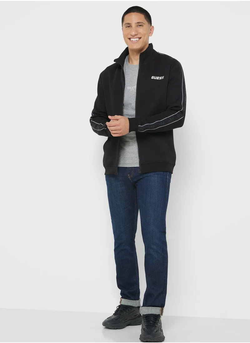 GUESS Logo Zip Through  Sweatshirt