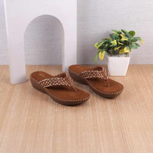 Mochi Women Tan Thong Comfort Slip-on Sandal UK/6 EU/39 (44-151) - Image 2