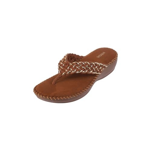 Mochi Women Tan Thong Comfort Slip-on Sandal UK/6 EU/39 (44-151) - Image 1